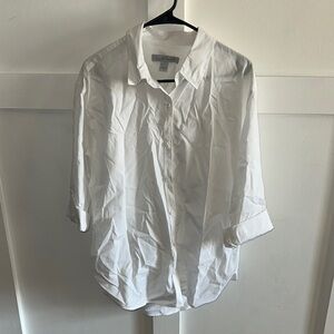 Gloria Vanderbilt White Casual Button Down Shirt